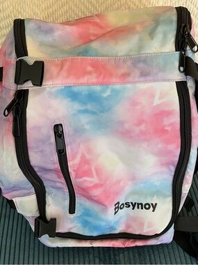 NEW no tags Bosynoy 55 L Pastel Tie-Dye Ski Boot Backpack in Pink Blue